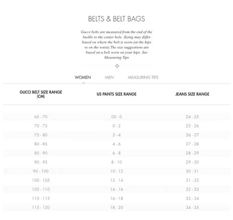 gucci women belt size chart.